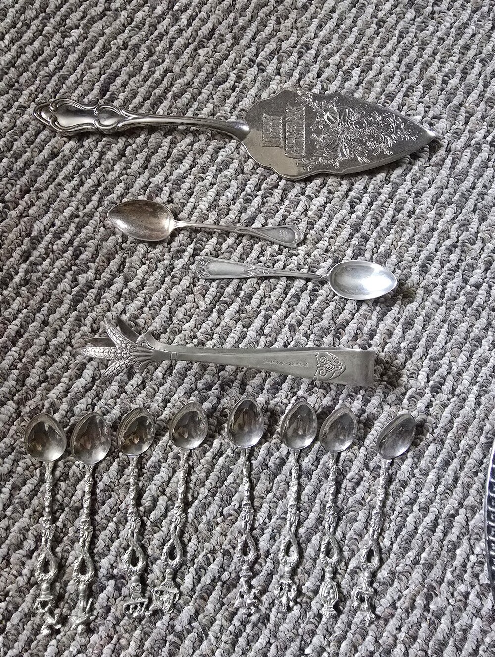 Vintage Silver-Tone Home Dining Serving Set - Silver Some Sterling Some Plated